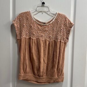 Free People Georgia Bubble Blouse Top in Pink